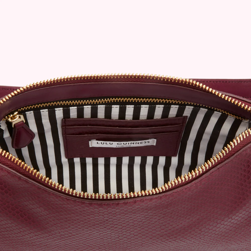 PEONY SMALL SNAKE EMBOSSED LEATHER CALLIE CROSSBODY BAG - Image 4