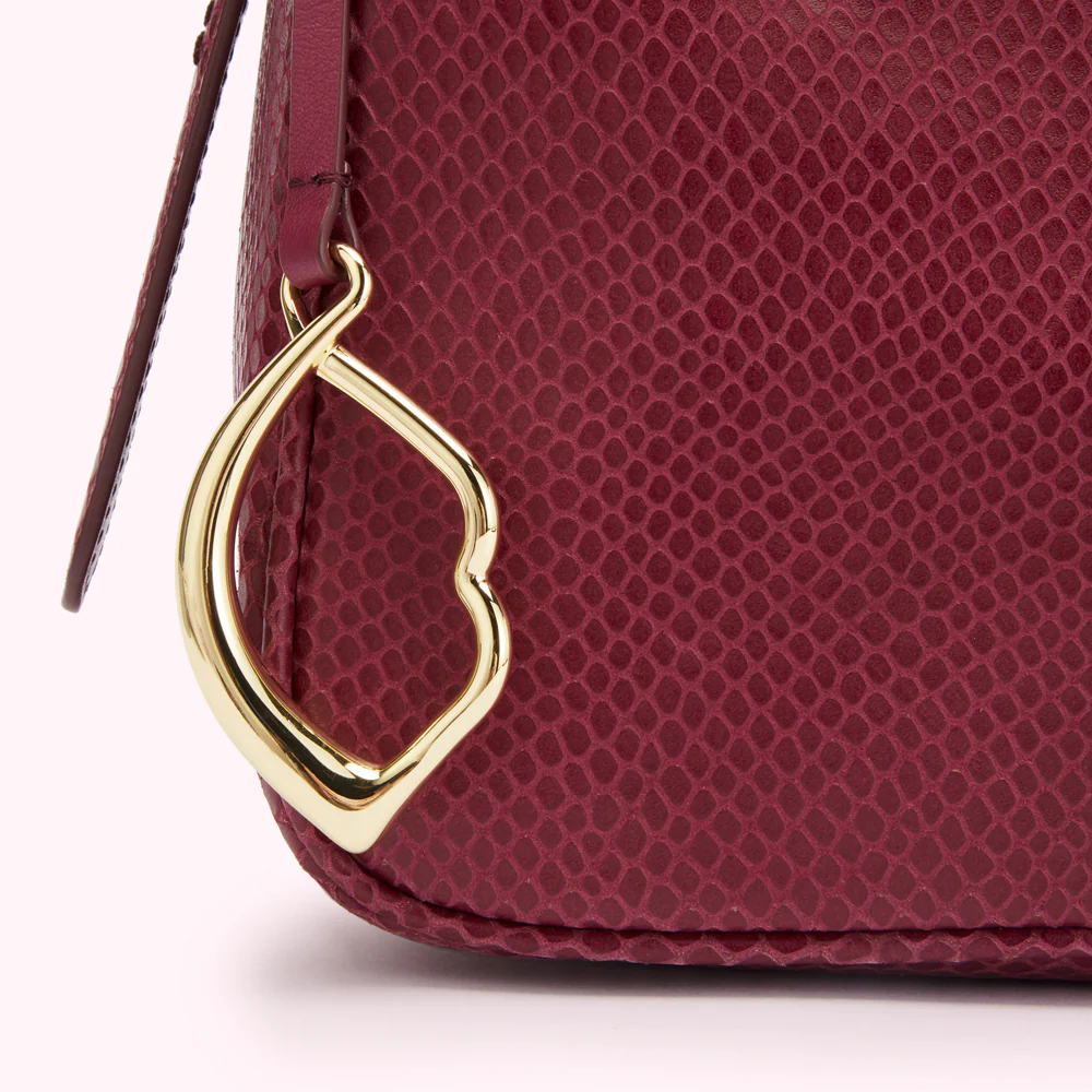 PEONY SMALL SNAKE EMBOSSED LEATHER CALLIE CROSSBODY BAG - Image 5