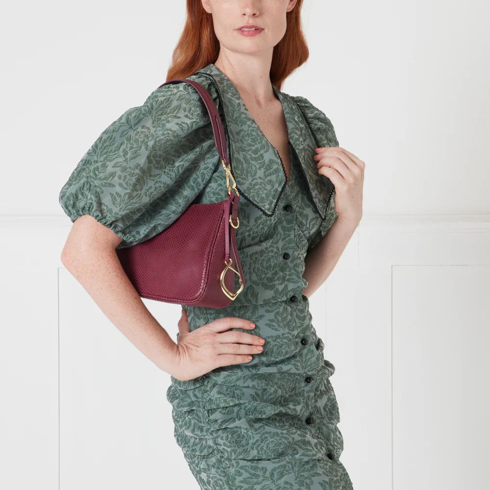 PEONY SMALL SNAKE EMBOSSED LEATHER CALLIE CROSSBODY BAG - Image 7