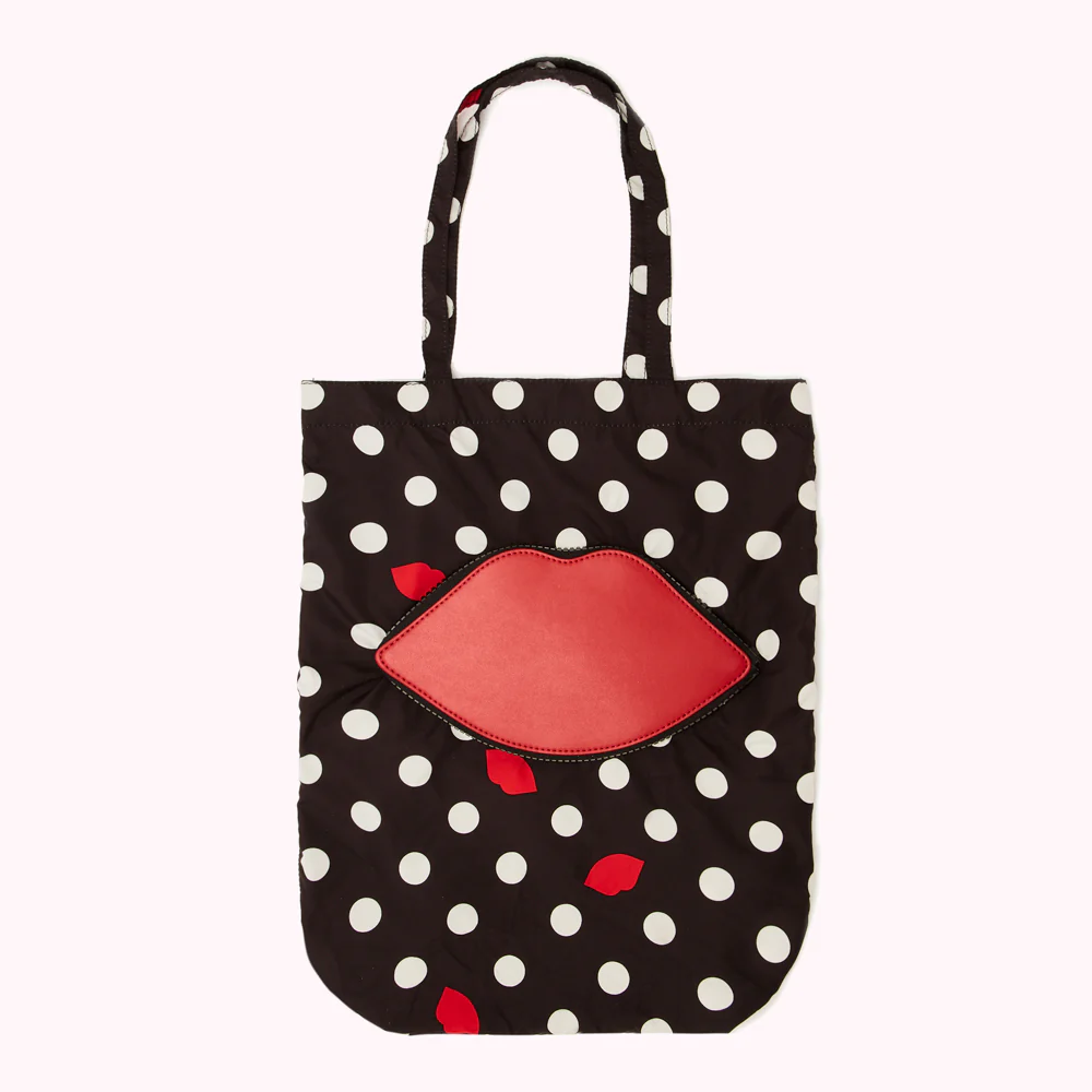 POLKA DOT LIP FOLDAWAY SHOPPER