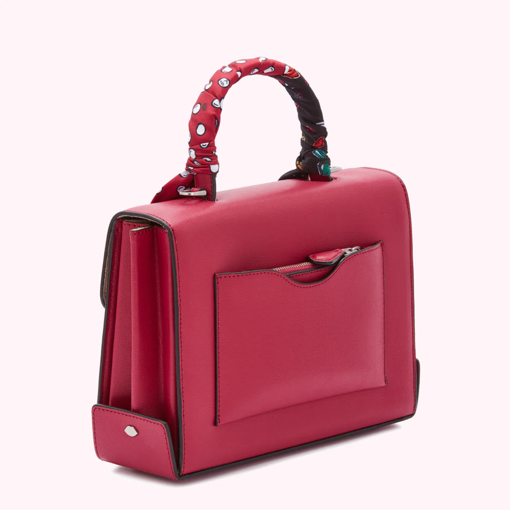 RASPBERRY LARGE LEATHER QUEENIE HANDBAG - Image 2