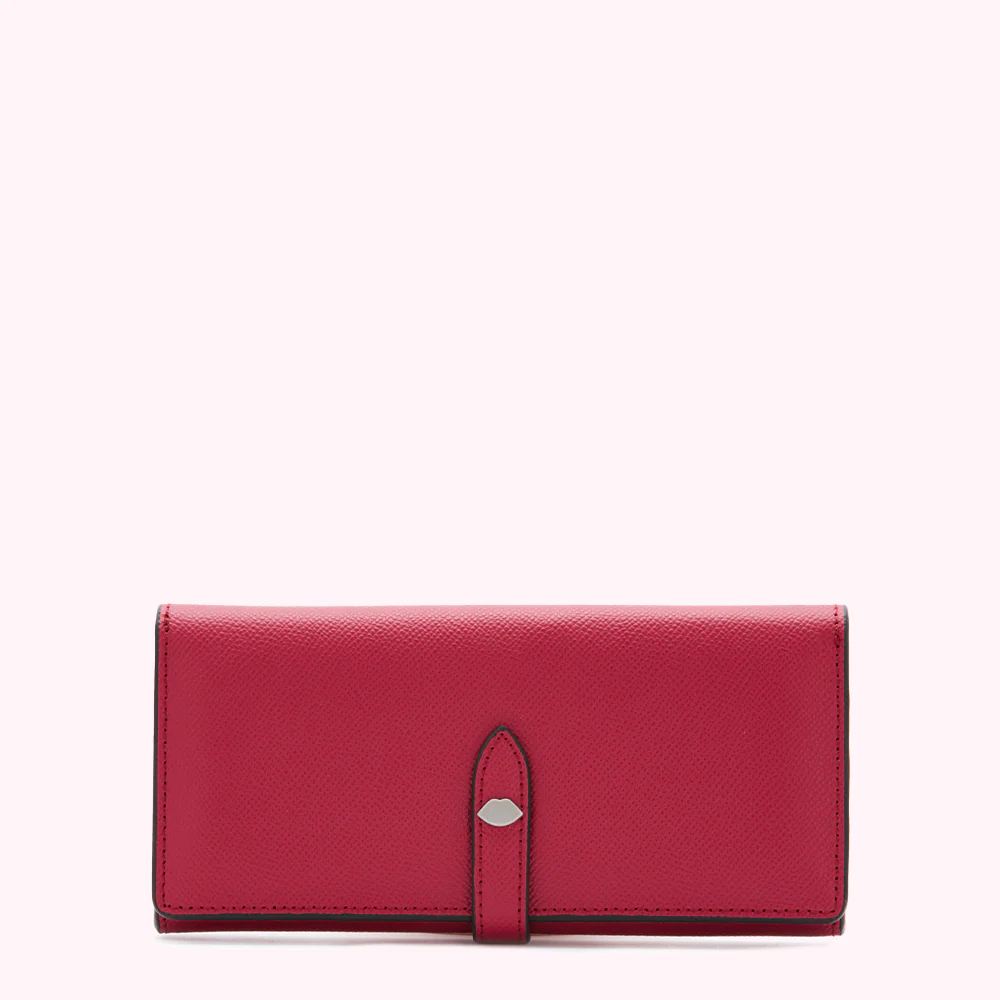 RASPBERRY LEATHER JUNO WALLET