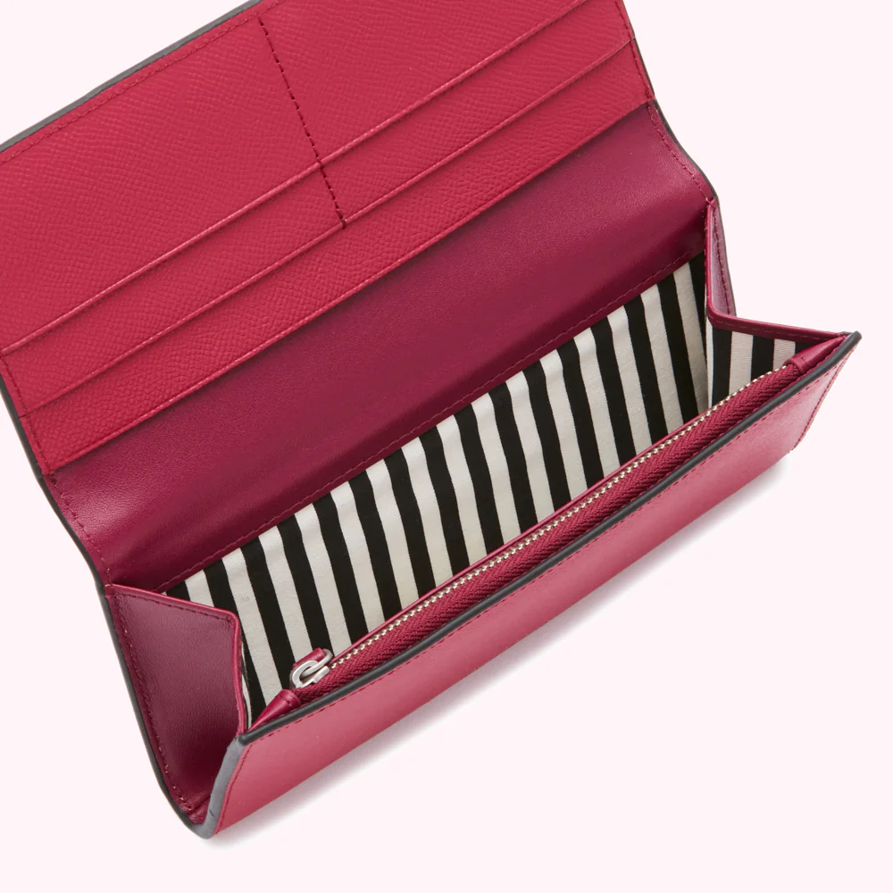 RASPBERRY LEATHER JUNO WALLET - Image 3