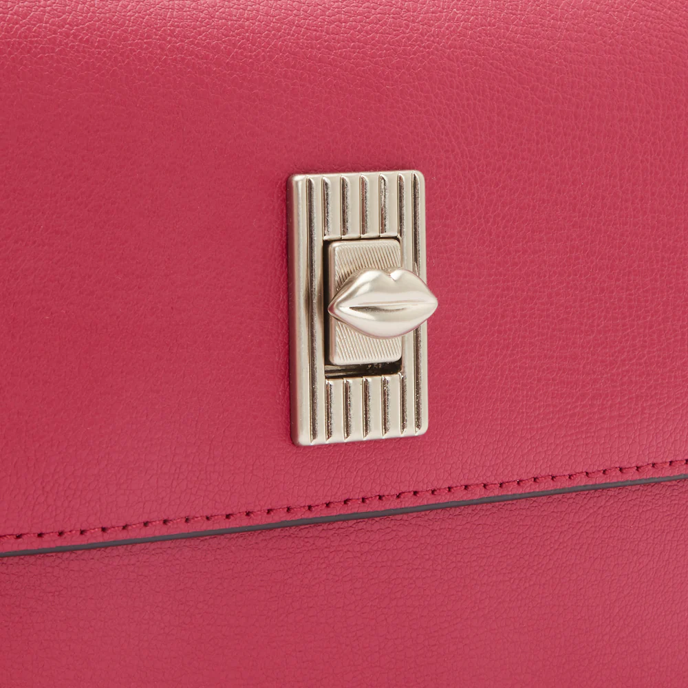 RASPBERRY LEATHER POLLY CROSSBODY BAG - Image 3