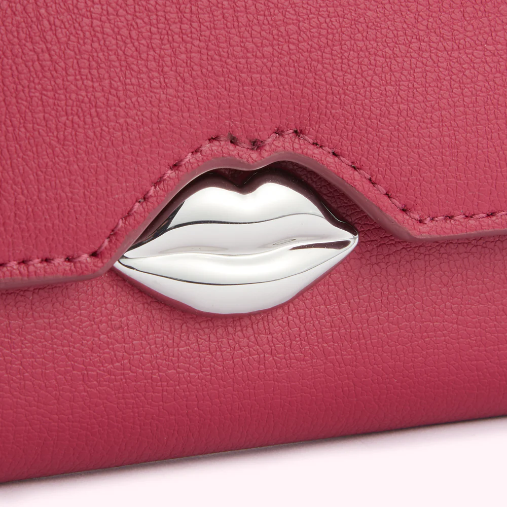 RASPBERRY LEATHER SOLID LIP CORA WALLET - Image 3