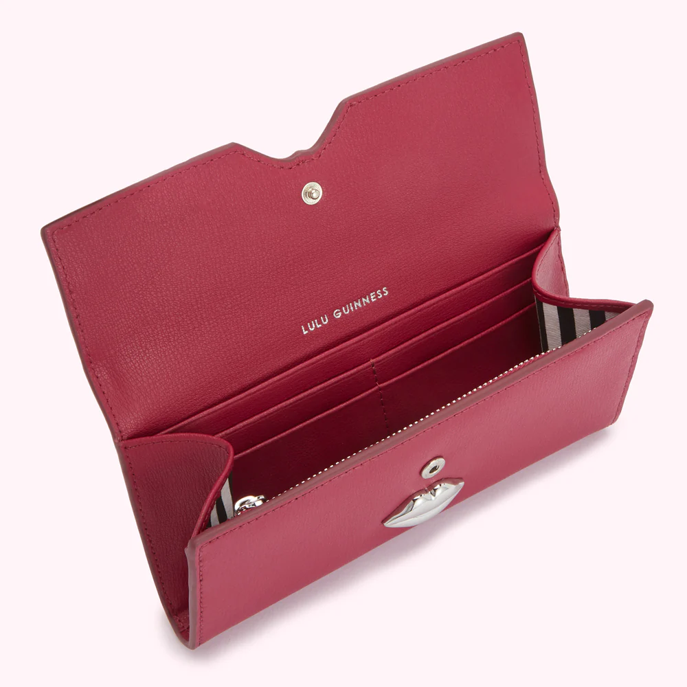 RASPBERRY LEATHER SOLID LIP CORA WALLET - Image 4