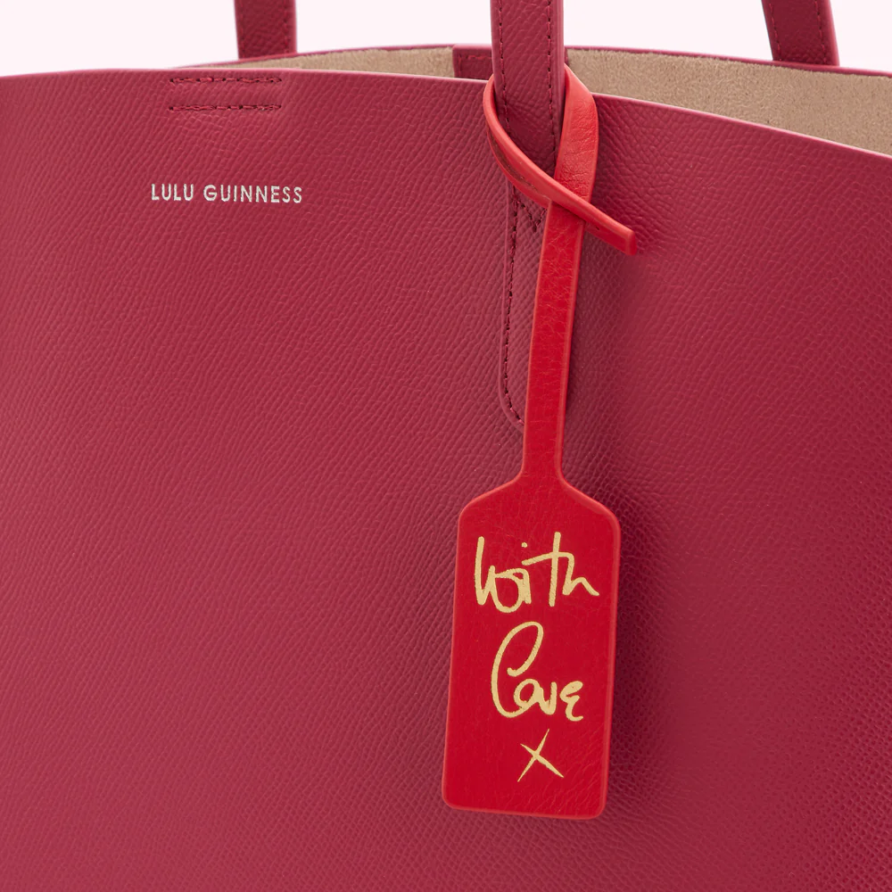 RASPBERRY MEDIUM AGNES TOTE BAG - Image 3
