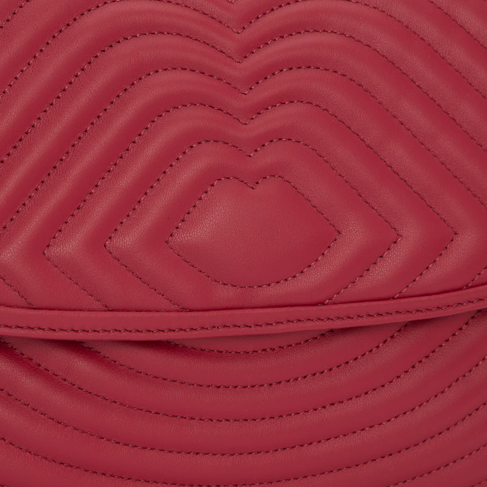 RASPBERRY LIP RIPPLE QUILTED LEATHER BROOKE CROSSBODY BAG - Image 4