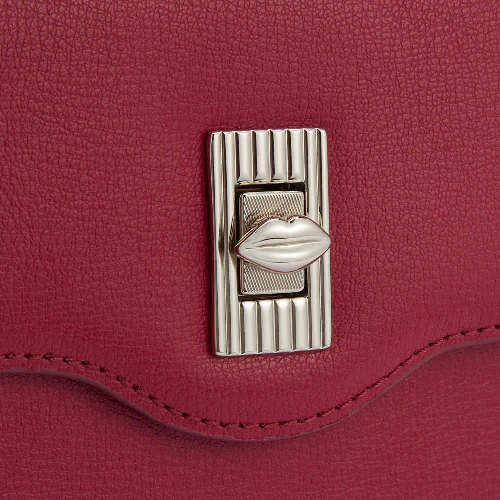 RASPBERRY LIP TURNLOCK QUEENIE HANDBAG - Image 6