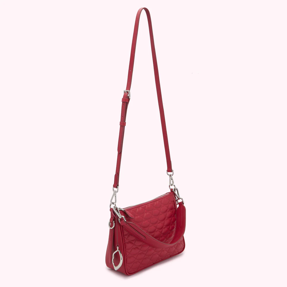 RASPBERRY QUILTED LIP CALLIE CROSSBODY BAG - Image 3