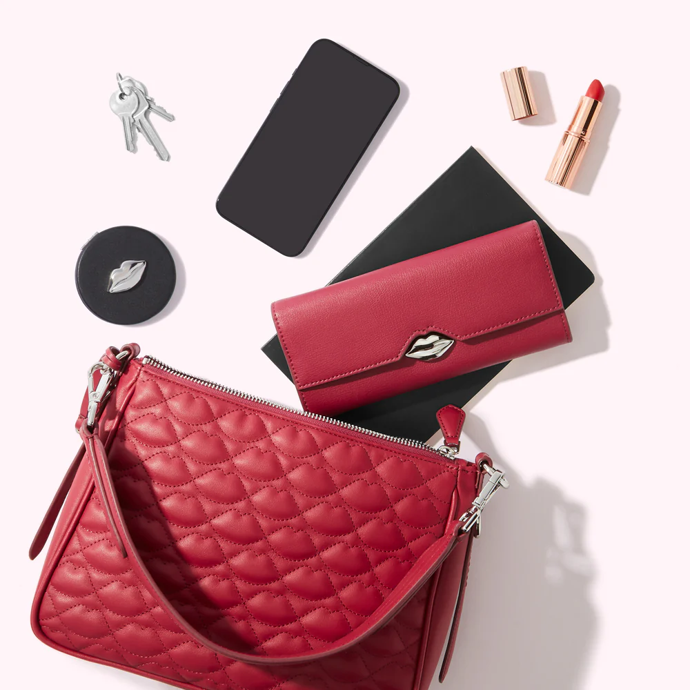 RASPBERRY QUILTED LIP CALLIE CROSSBODY BAG - Image 5