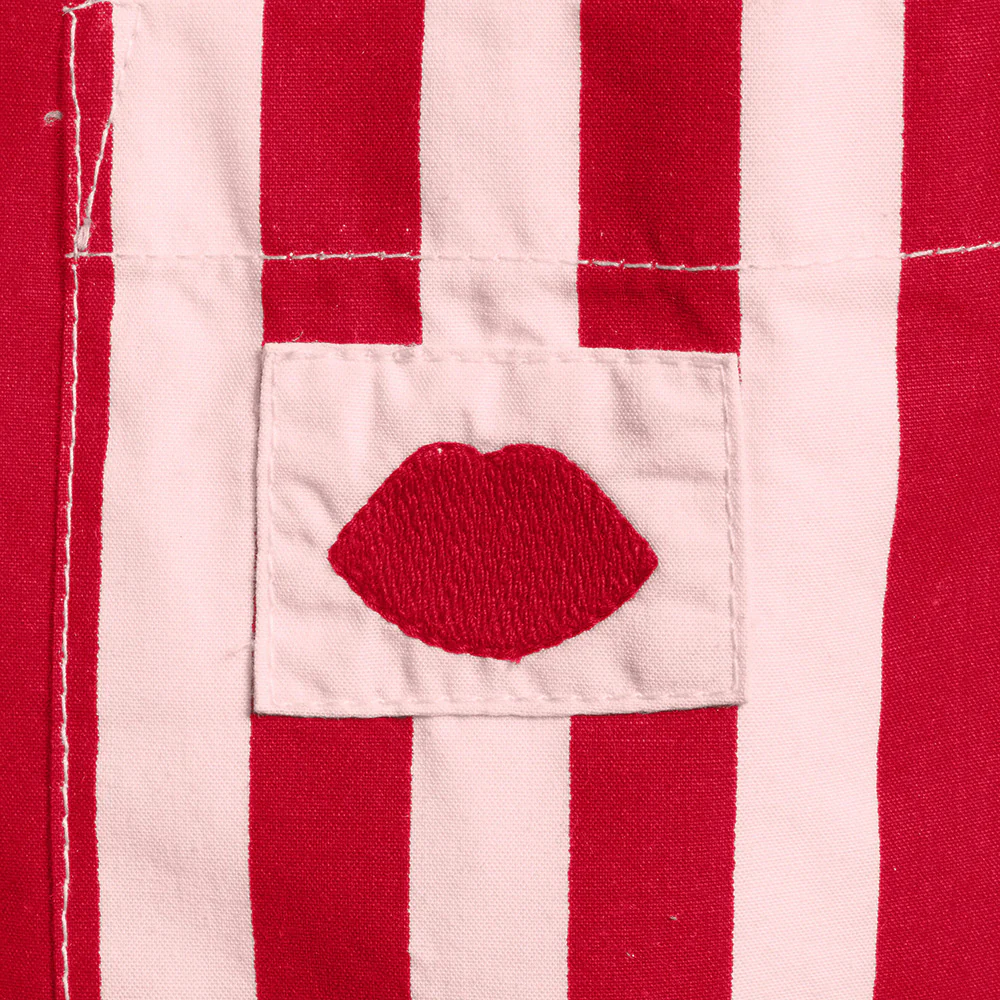 RED & PINK STRIPED PETER PAN COLLAR SLEEP SET - Image 4