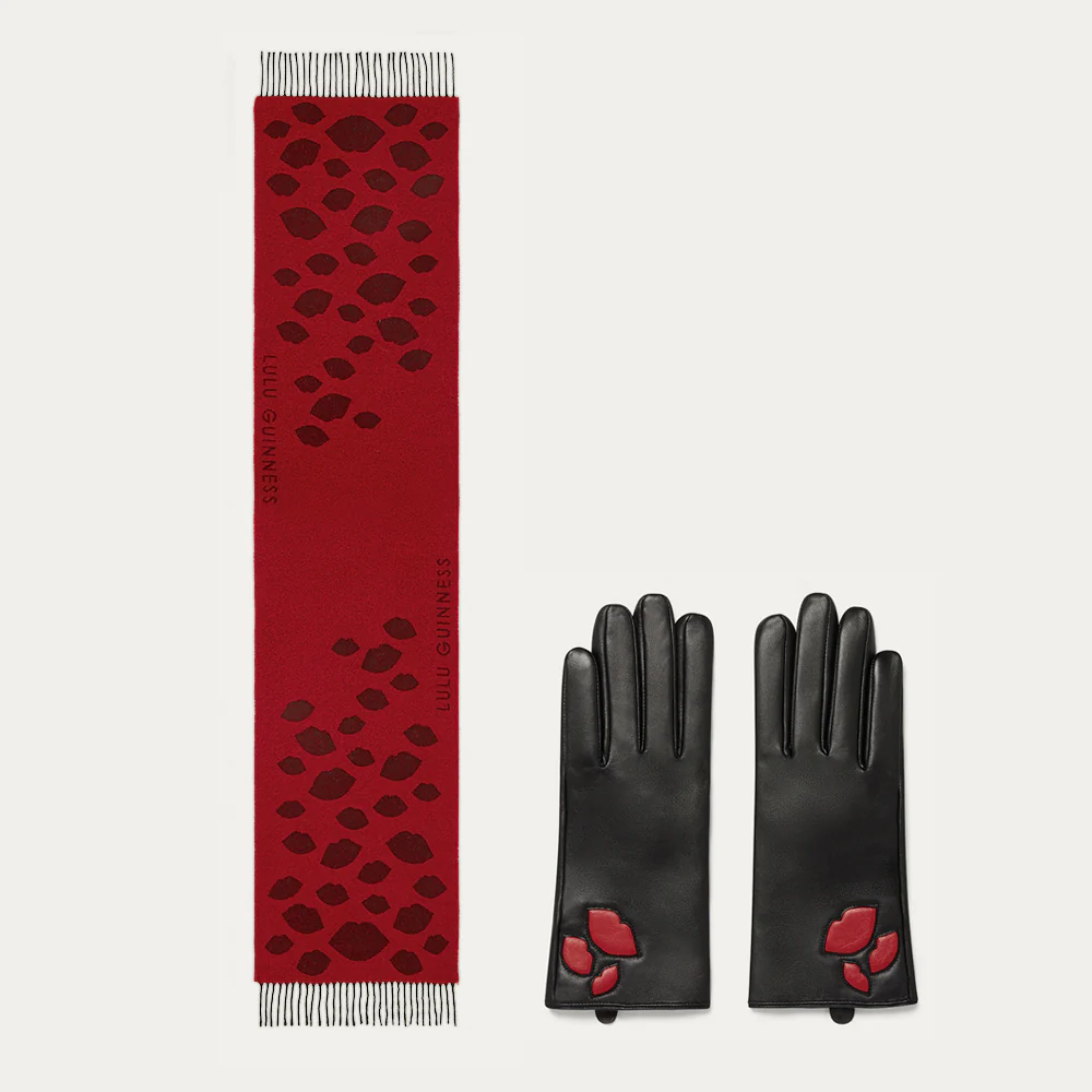 MULTI CONFETTI LIP SCARF & KAI GLOVE SET