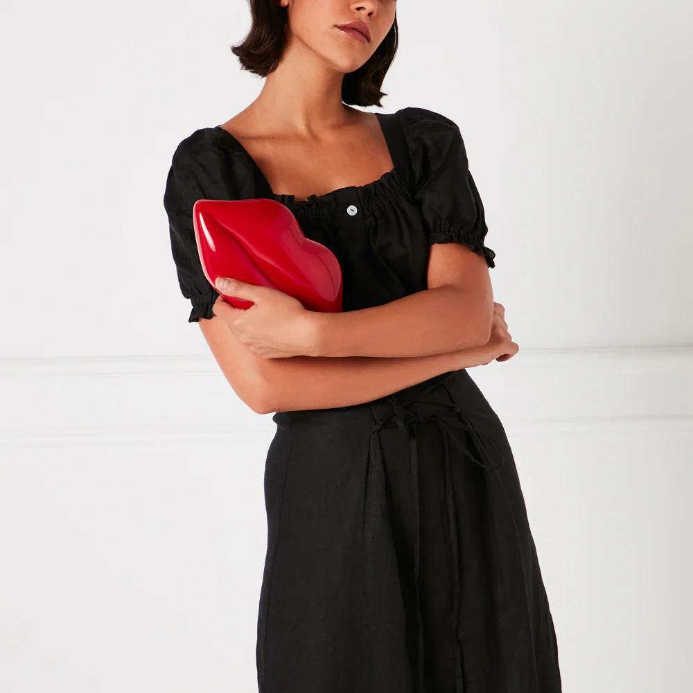 RED LIPS SMALL CLUTCH BAG - Image 5