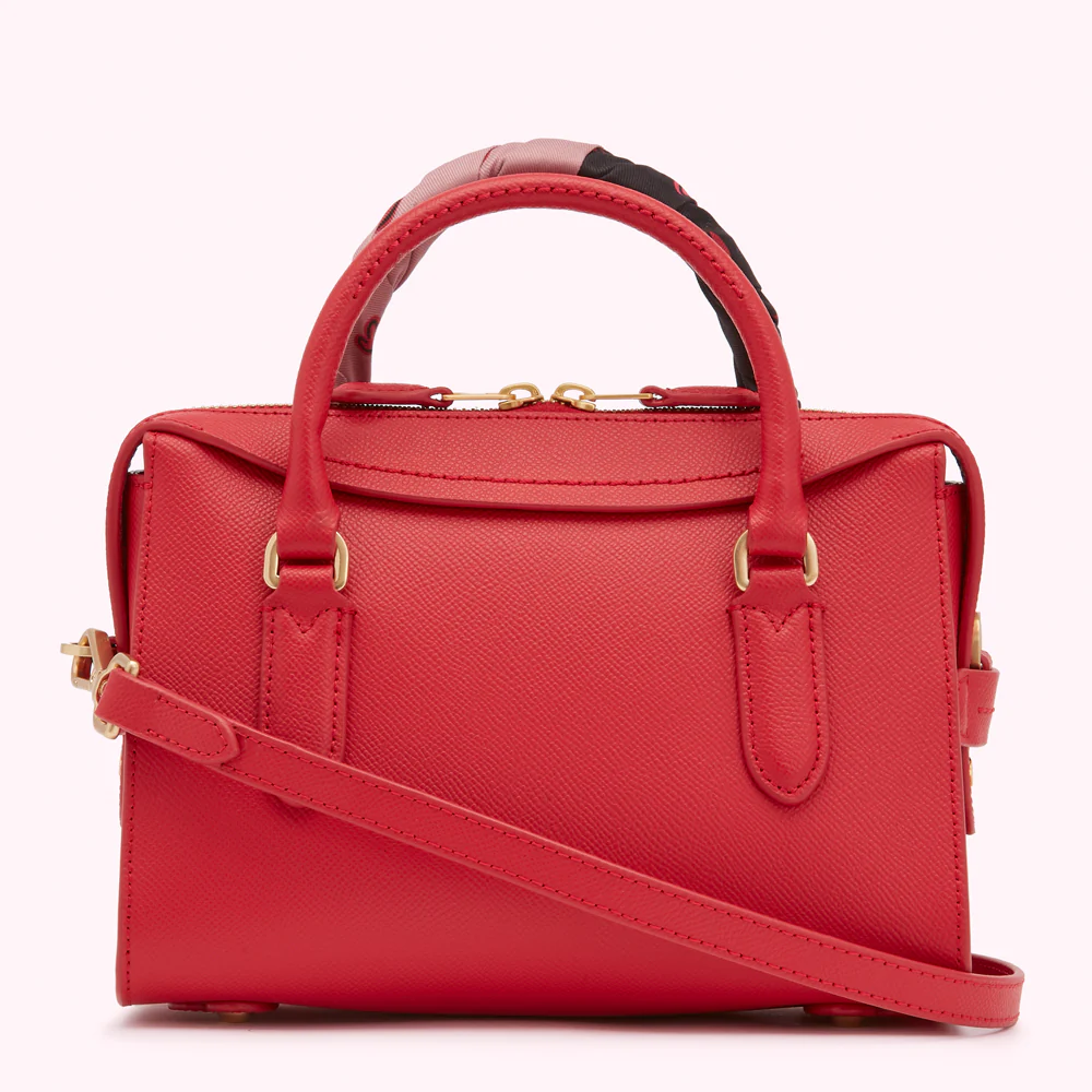 RED LEATHER SMALL SCARF DYLAN HANDBAG - Image 4