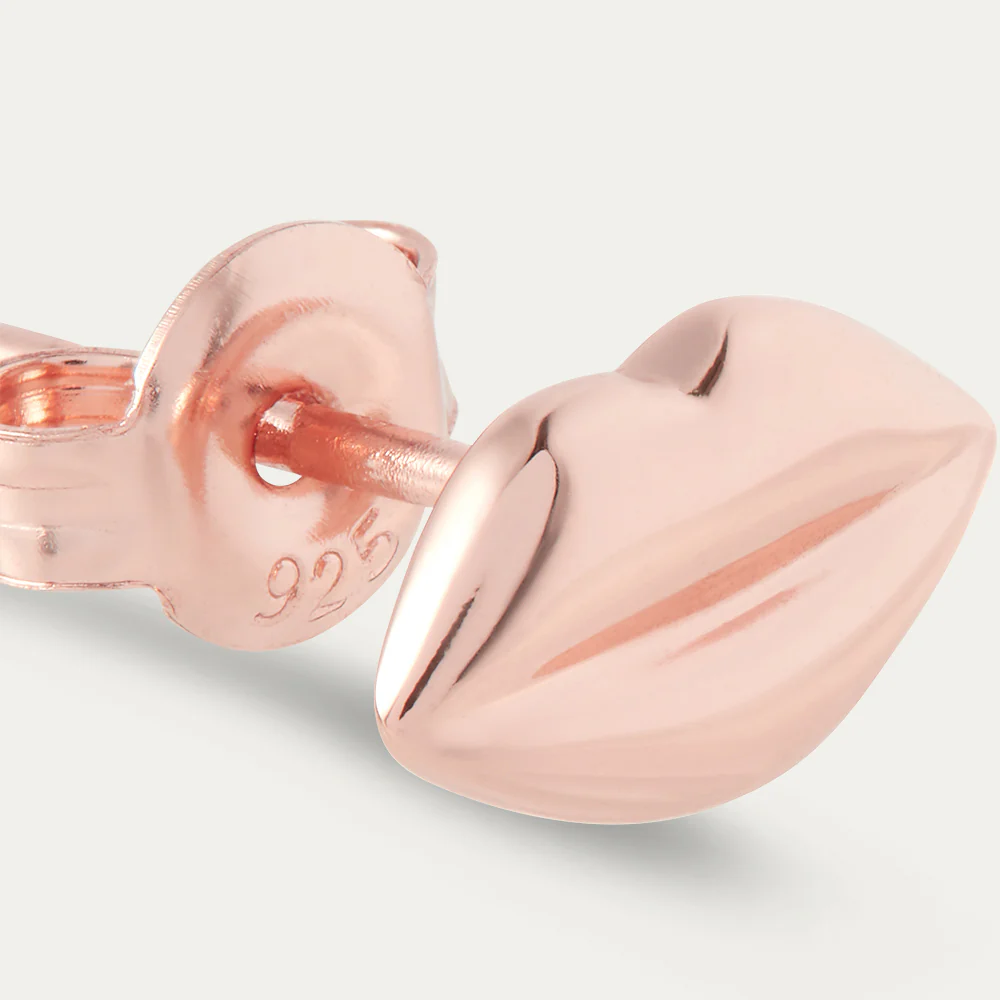ROSE GOLD LUNA LIP STUD EARRINGS - Image 3