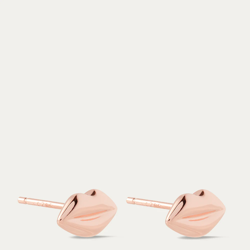 FLURRY OF KISSES TOTE BAG & 14K ROSE GOLD PLATED LUNA LIP STUD EARRINGS - Image 3