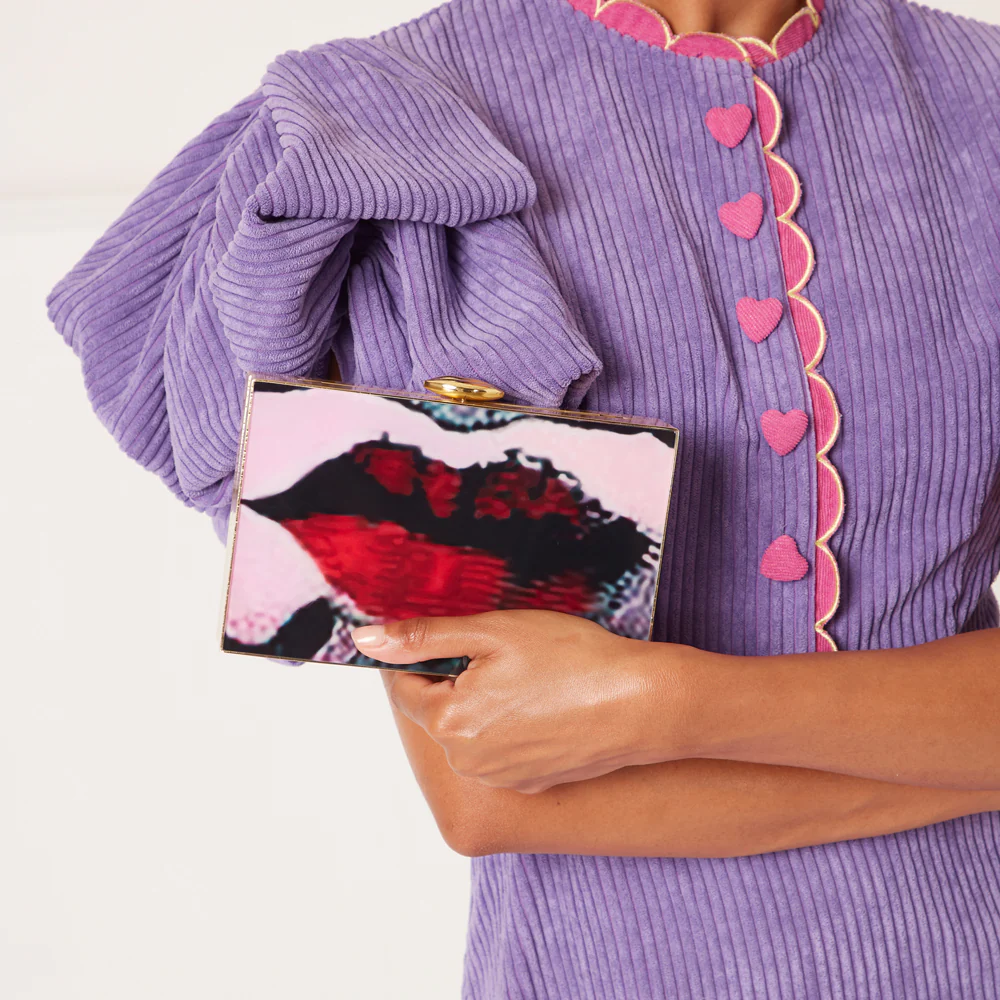 ROSE MULTI LIP ARTWORK LADY LIVVY CLUTCH - Image 7