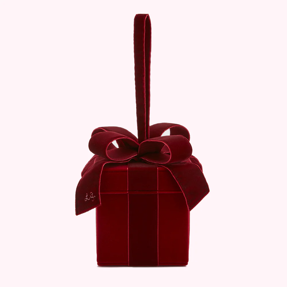 ROSEWOOD VELVET PRESENT CLUTCH BAG