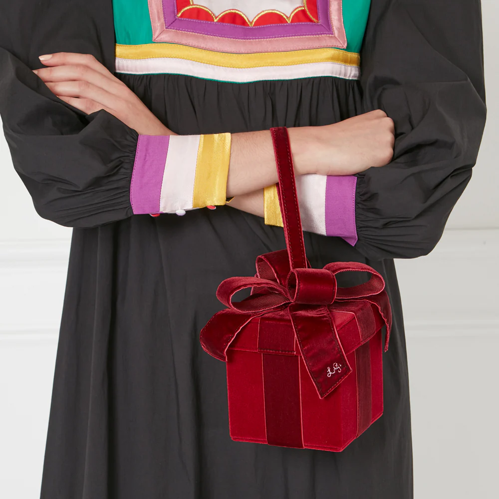 ROSEWOOD VELVET PRESENT CLUTCH BAG - Image 5