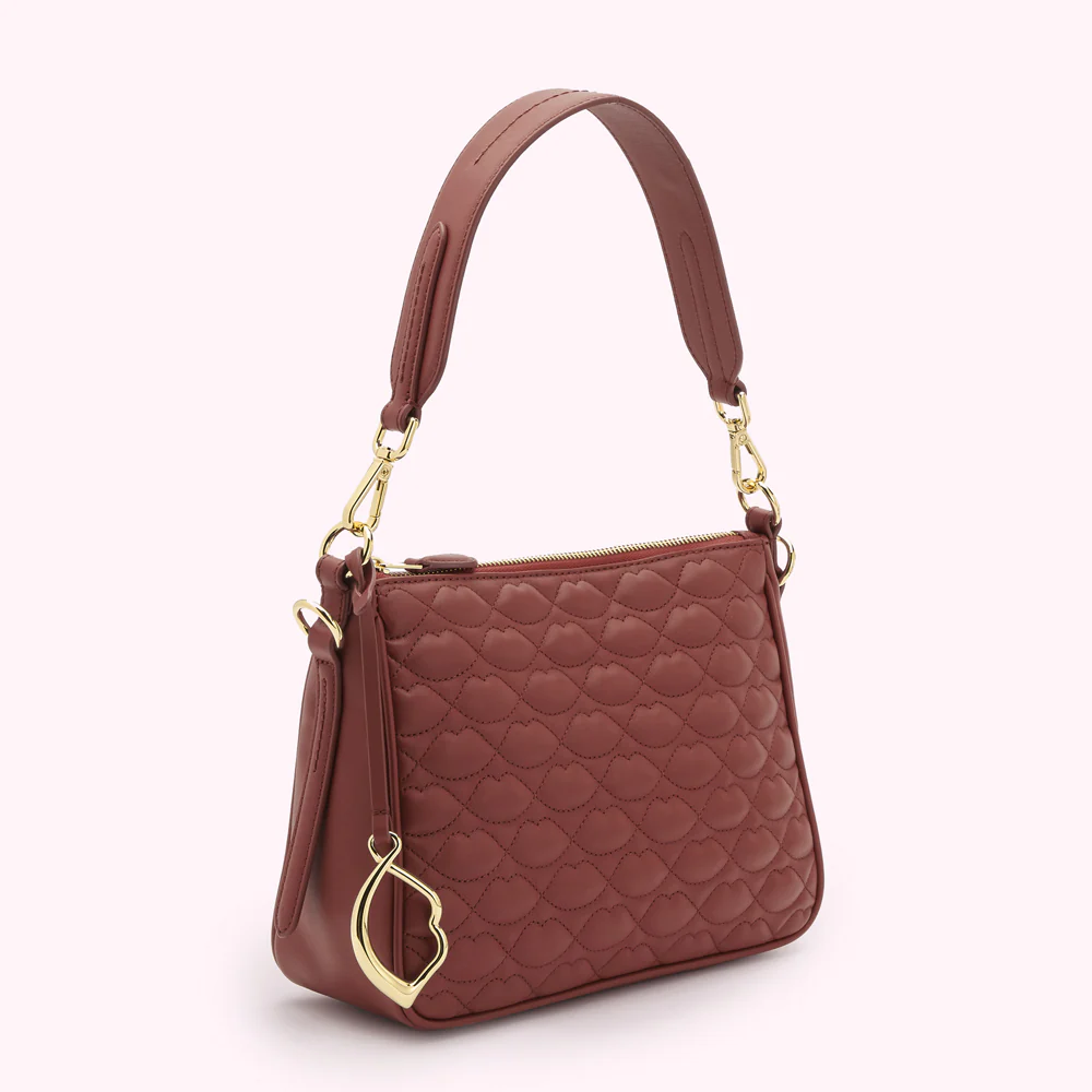 RUSSET QUILTED LIP LEATHER CALLIE CROSSBODY BAG - Image 3