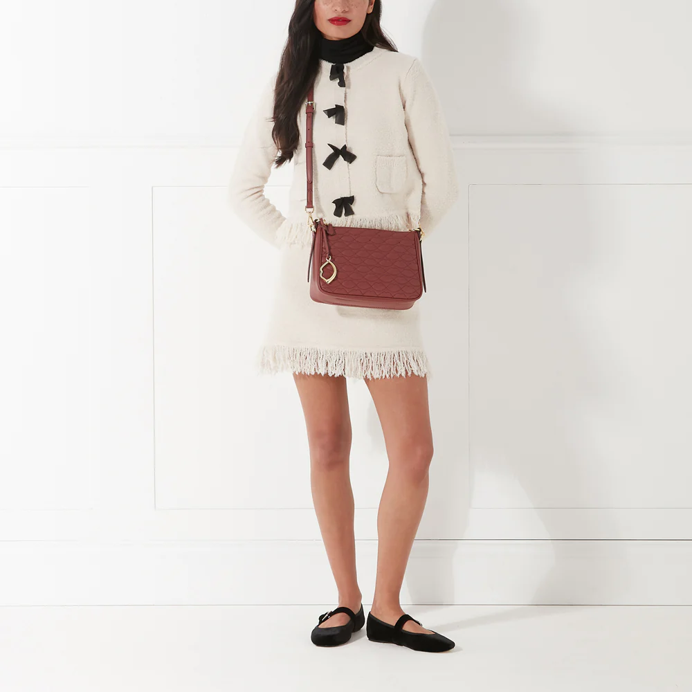 RUSSET QUILTED LIP LEATHER CALLIE CROSSBODY BAG - Image 7