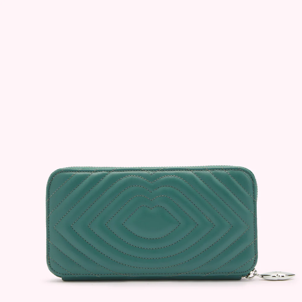 SEAPINE GREEN LIP QUILTED LEATHER TANSY WALLET - Image 2