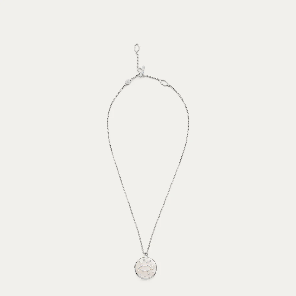 STERLING SILVER COSMIC MOTHER OF PEARL PENDANT NECKLACE