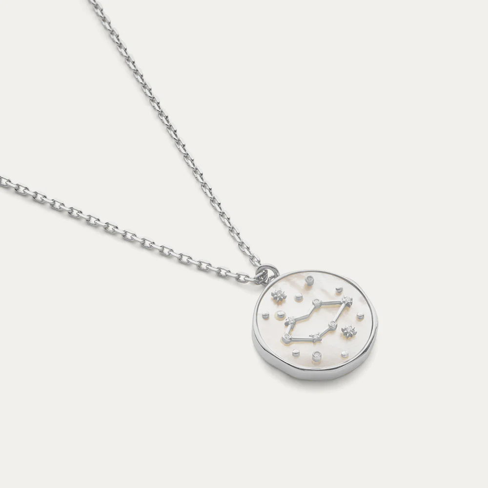 STERLING SILVER COSMIC MOTHER OF PEARL PENDANT NECKLACE - Image 3