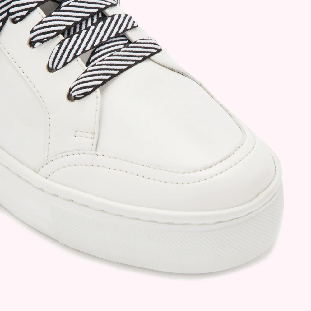 CHALK AND SILVER LEATHER LIPS NATASHA TRAINERS - Image 3