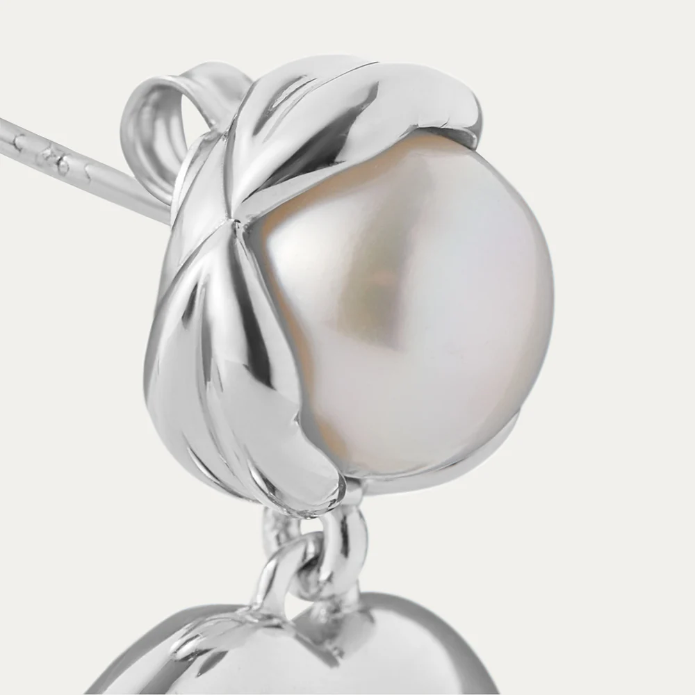 STERLING SILVER LUCIA LIP DROP EARRINGS - Image 3