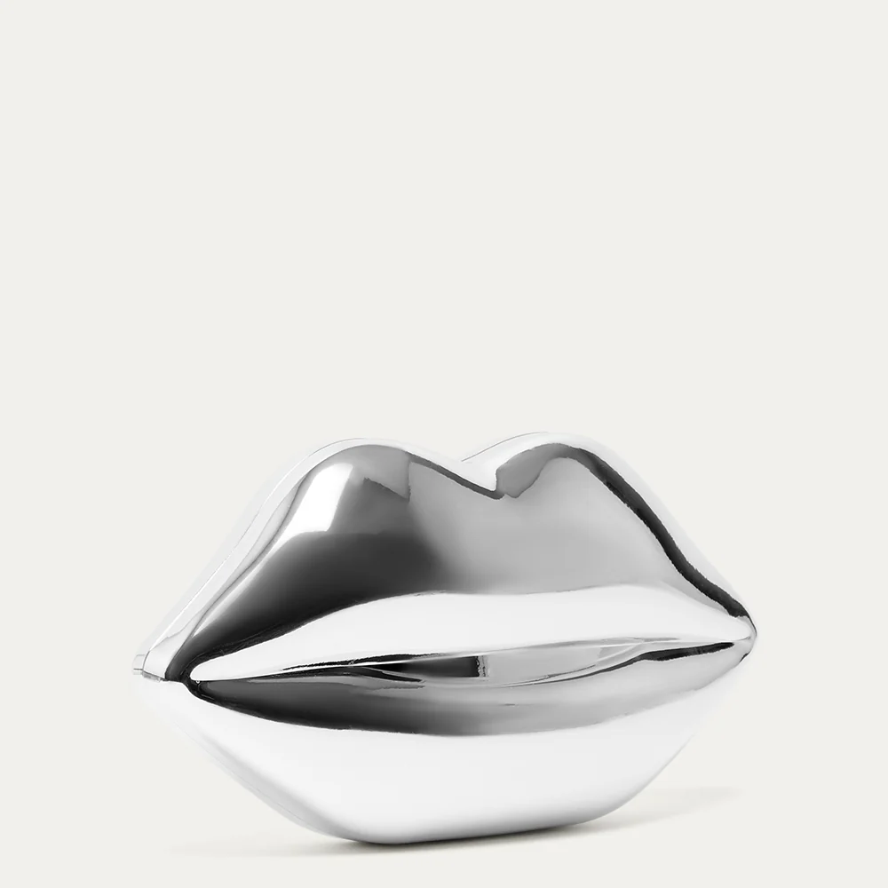 SILVER LIPS MEDIUM CLUTCH BAG - Image 4