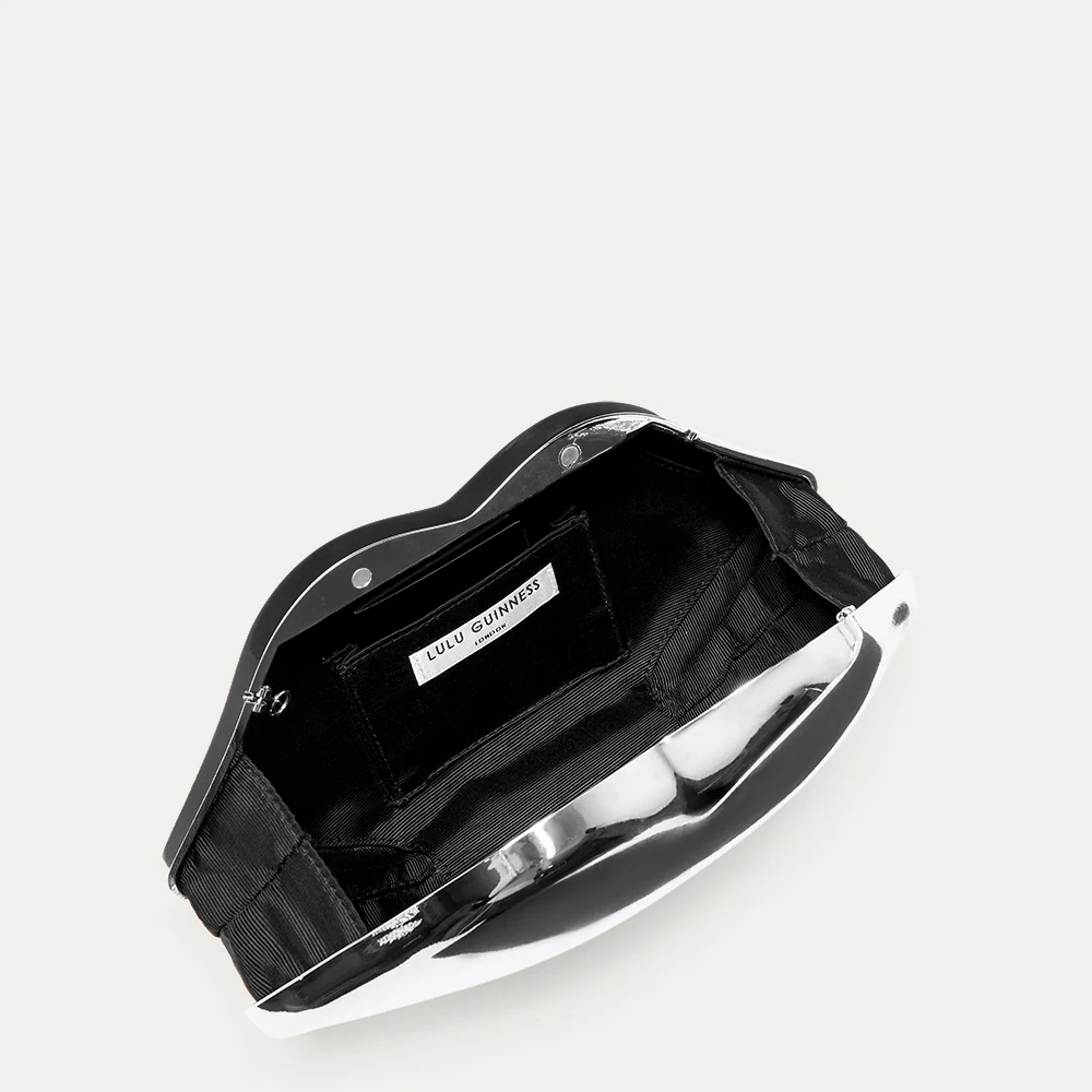 SILVER LIPS MEDIUM CLUTCH BAG - Image 6