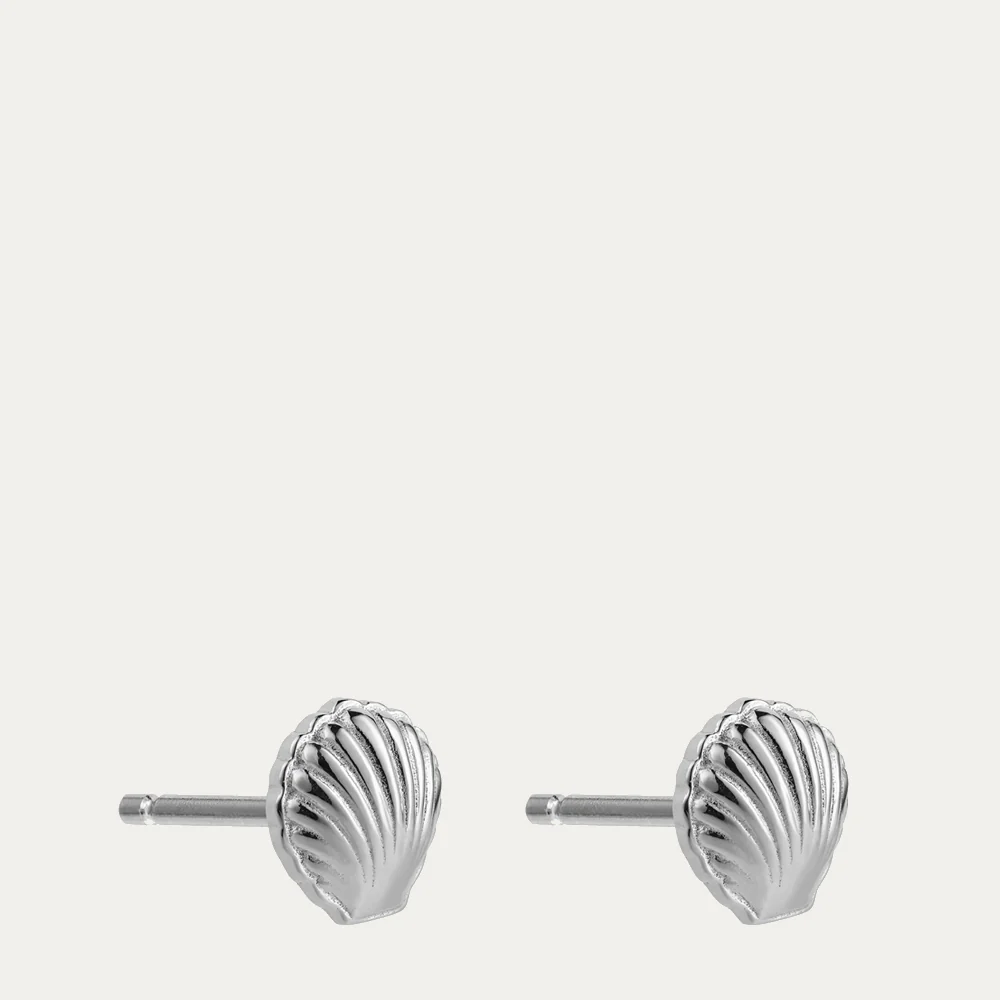 STERLING SILVER SHELL STUD EARRINGS - Image 2
