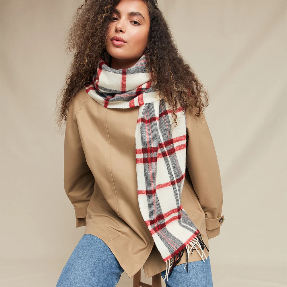 LULU TARTAN LARGE WOOL SCARF - Image 4