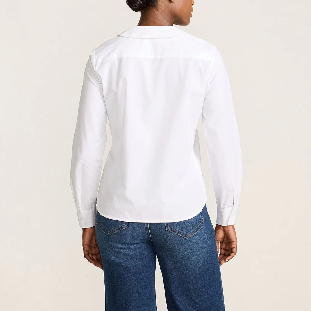 WHITE BUTTON THROUGH LIP EMBROIDERED SHIRT - Image 4