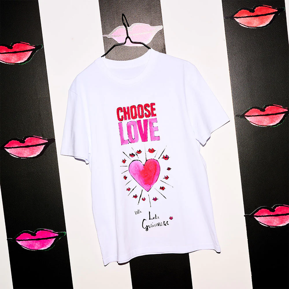 WHITE CHOOSE LOVE WITH LULU GUINNESS T-SHIRT - Image 2