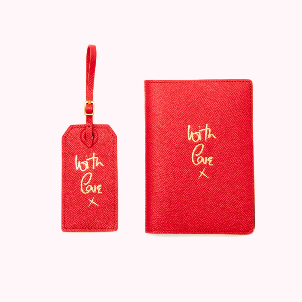 CLASSIC RED LEATHER WITH LOVE TRAVEL SET - Image 2